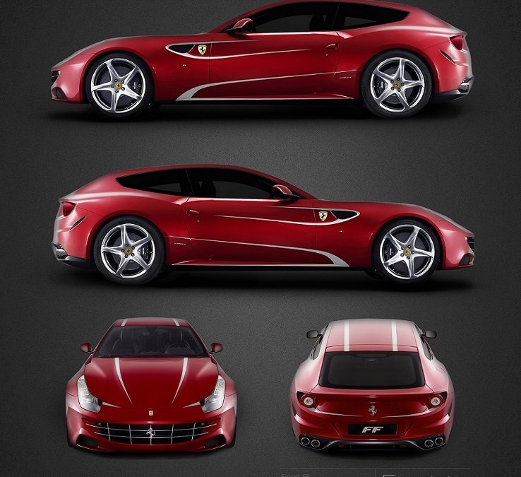 Ferrari FF - White stripes decals - cover