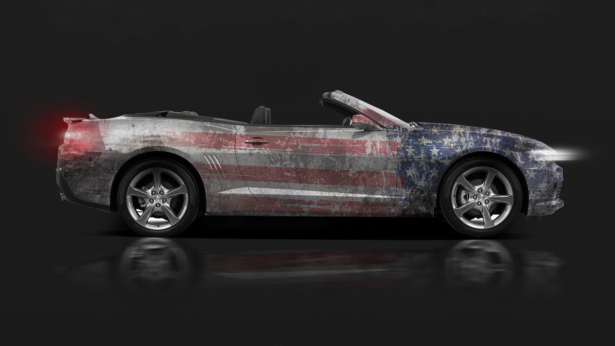 Chevrolet Camaro Cabrio - American Flag Design - cover