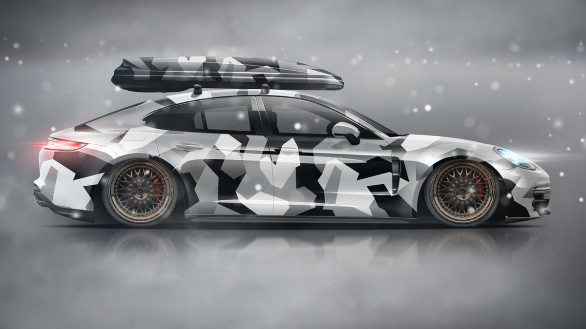 Porsche Panamera - Olson Snow Camouflage Design - cover