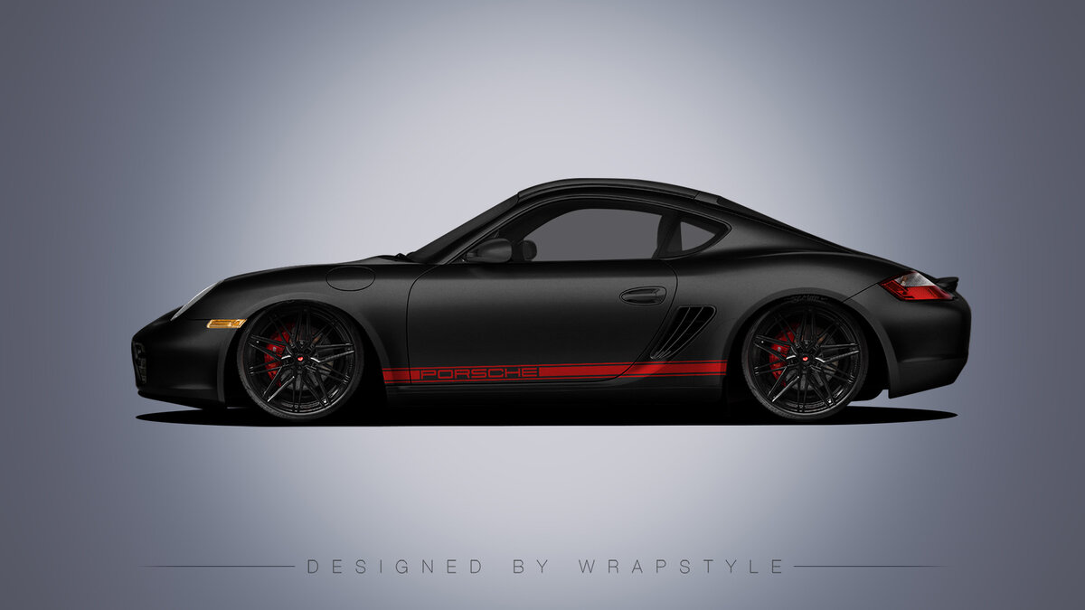 Porsche Cayman - Red Stripes Design - cover