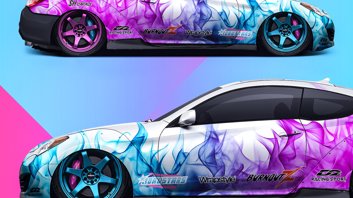 Hyundai_Genesis - Colorful Flame Design - img 2