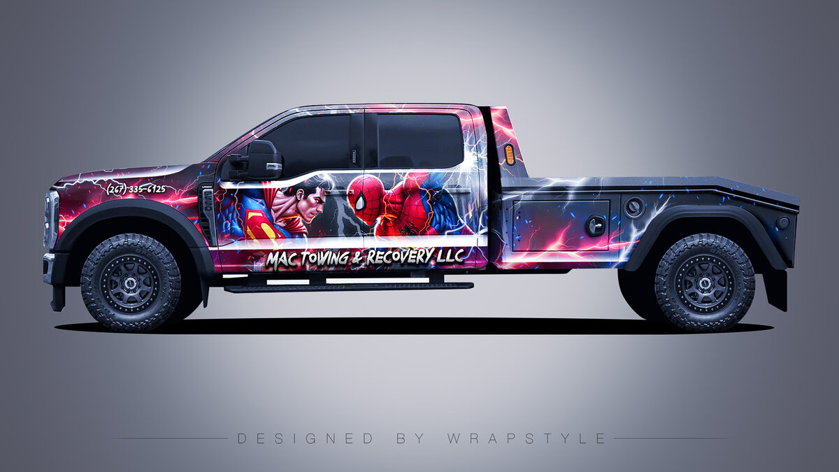 Ford F550 - Spiderman & Superman Design - cover