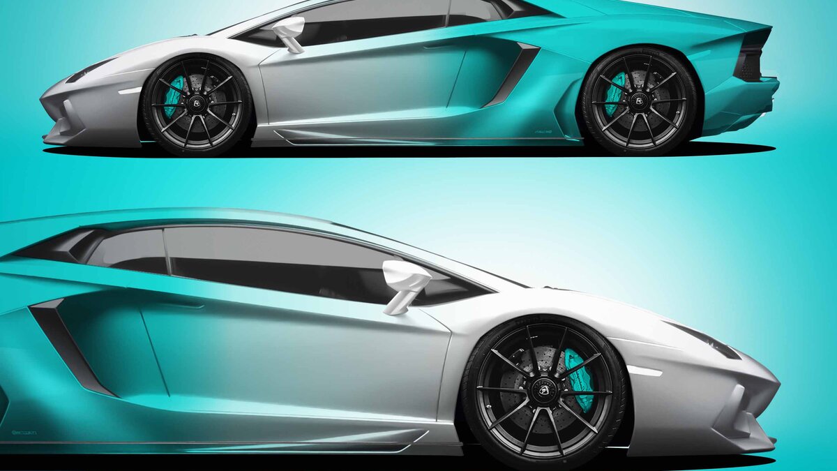 Lamborghini Aventador S - Tiffany Blue Gradient Design - img 1