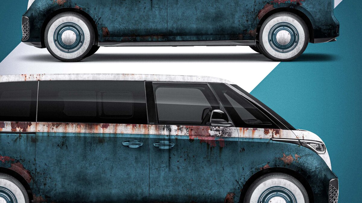 Volkswagen ID Buzz - Blue Rusty Design - img 1