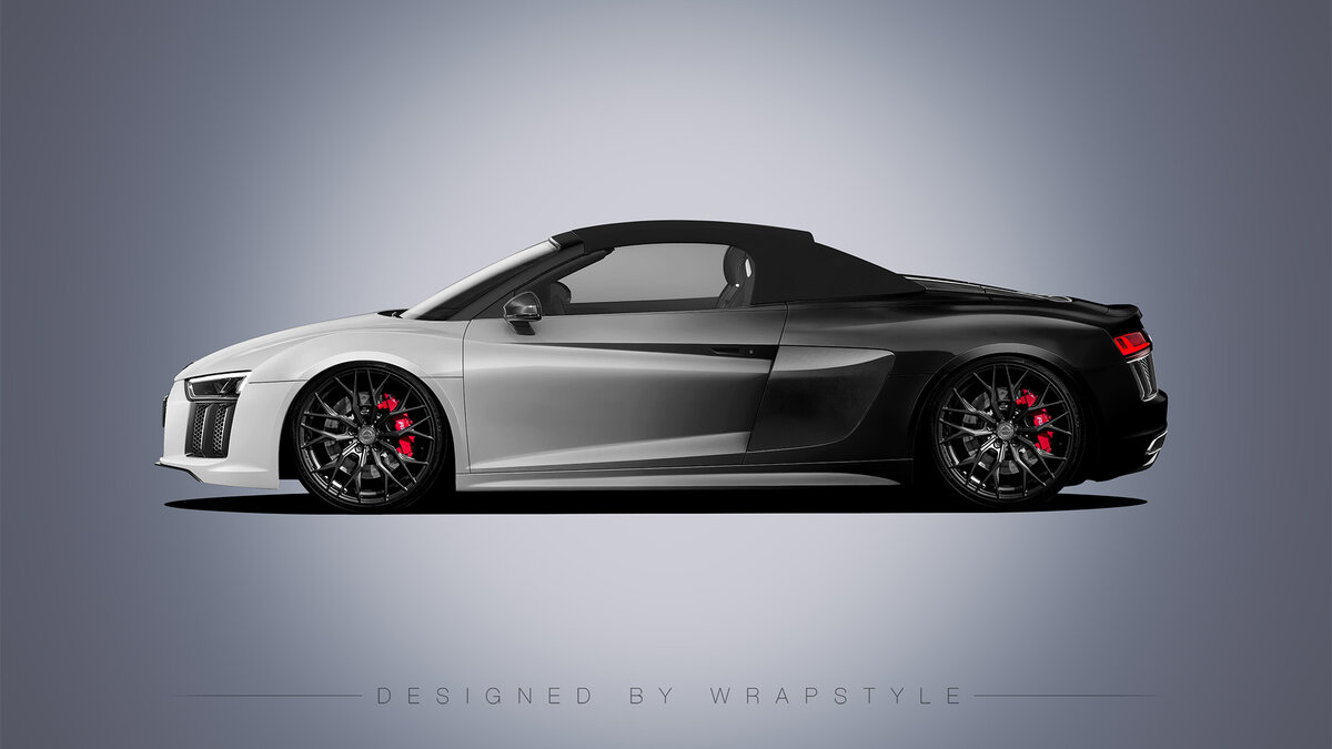 Audi R8 - Black & White Gradient Design - cover