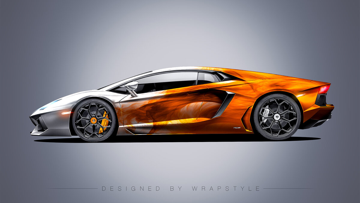 Lamborghini Aventador - Orange Marble Design - cover