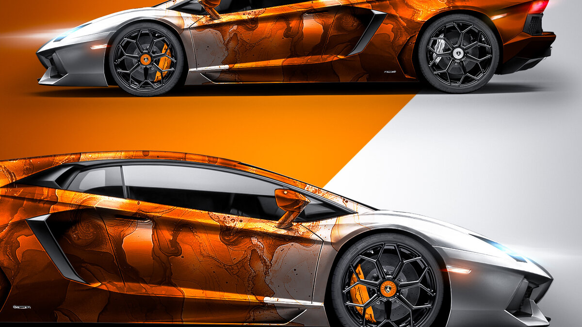Lamborghini Aventador - Orange Marble Design - img 3