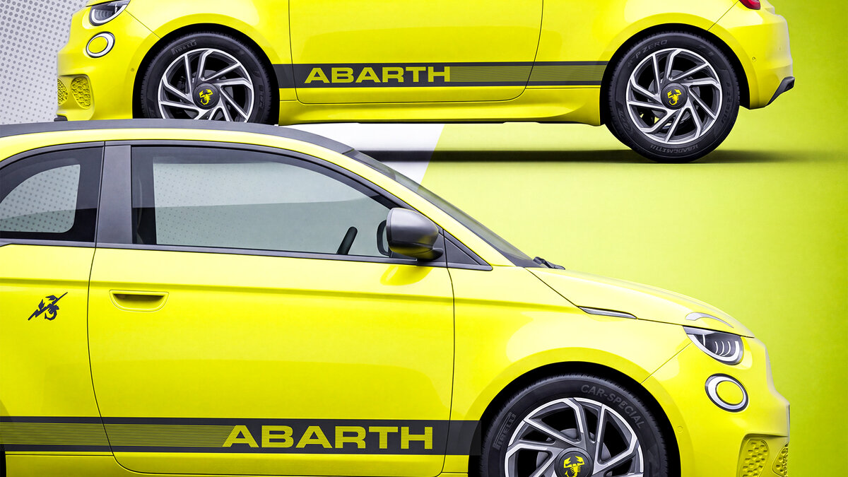 Abarth 500e - Retro Racing Stripes - img 1