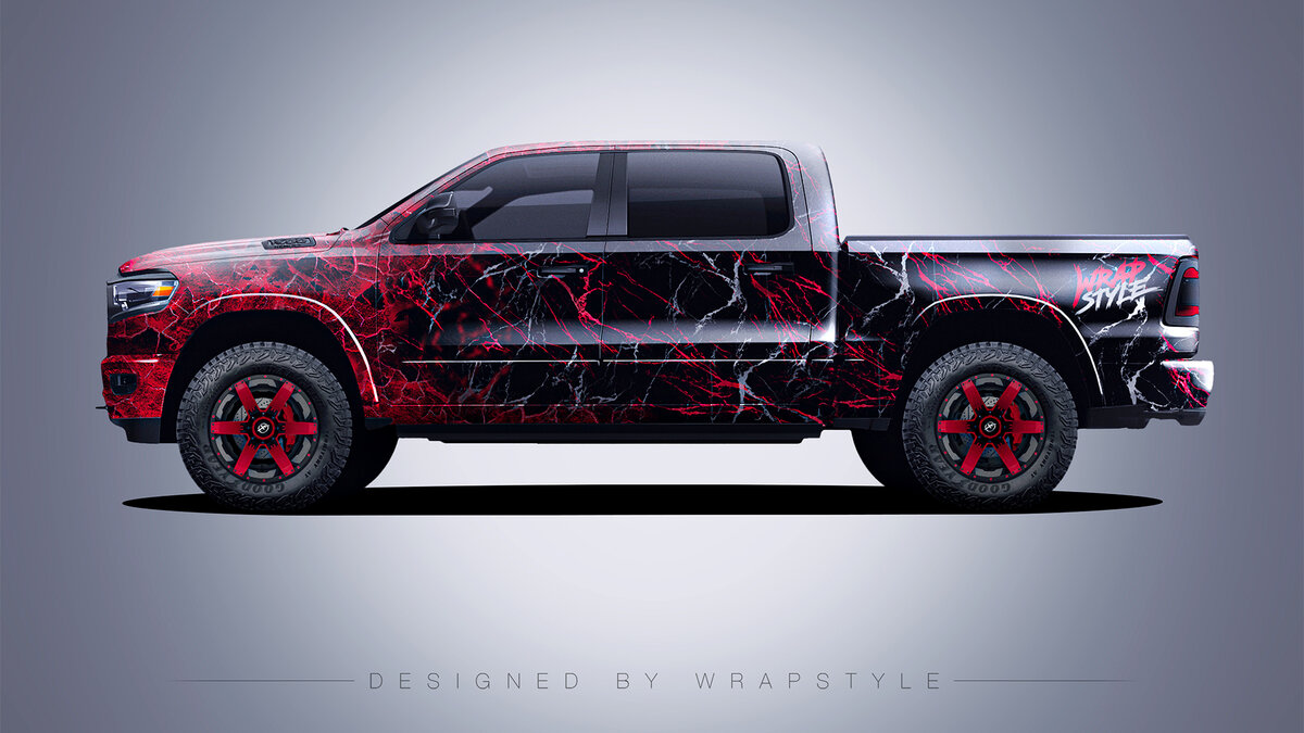 Dodge RAM 1500 - Red Marble Design - cover