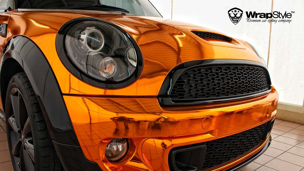 Mini Cooper - Orange Chrome wrap - img 2