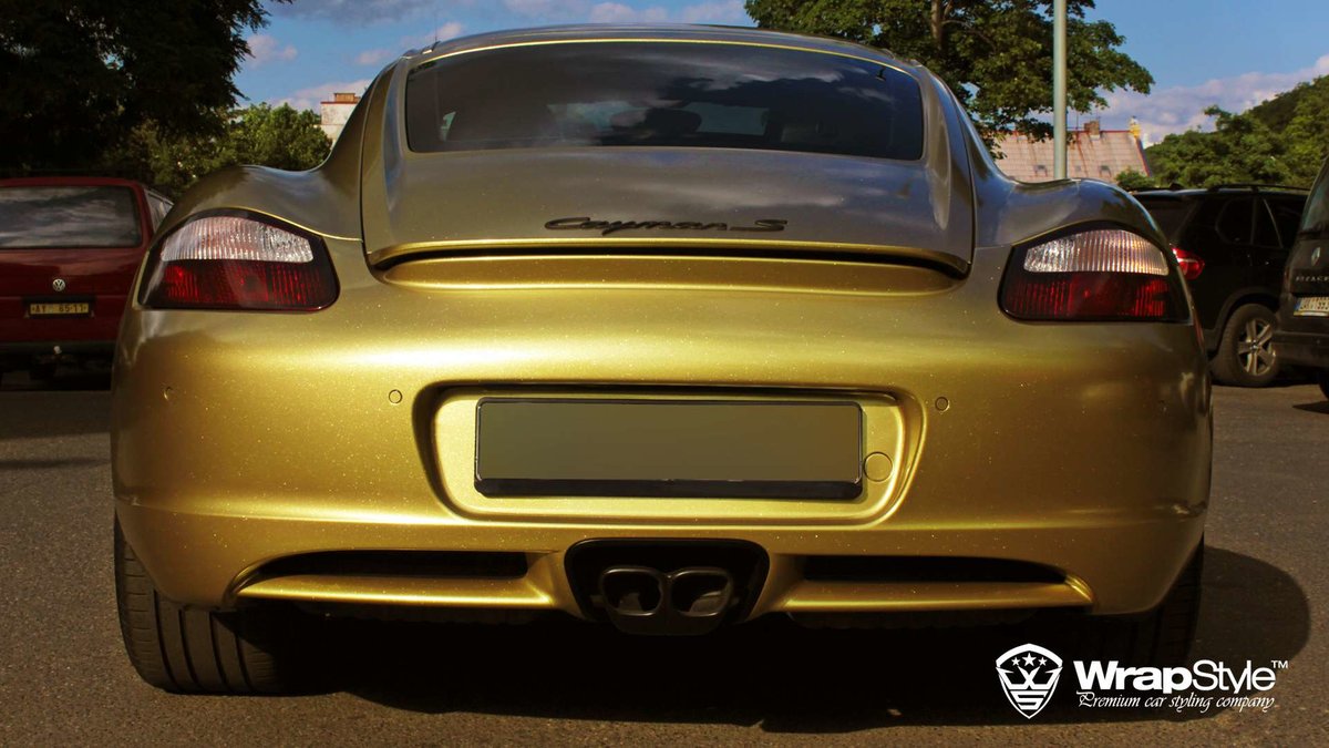 Porsche Cayman - Gold Metallic wrap - img 2