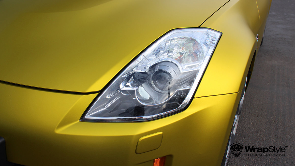 Nissan 350Z - Yellow Satin Chrome wrap - img 4