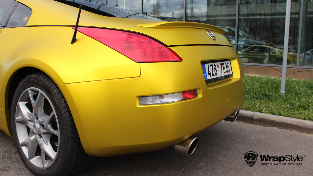 Nissan 350Z - Yellow Satin Chrome wrap - img 2