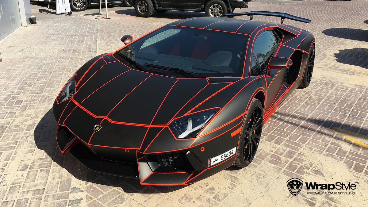 Lamborghini Aventador - Black Matt Tron wrap - img 2