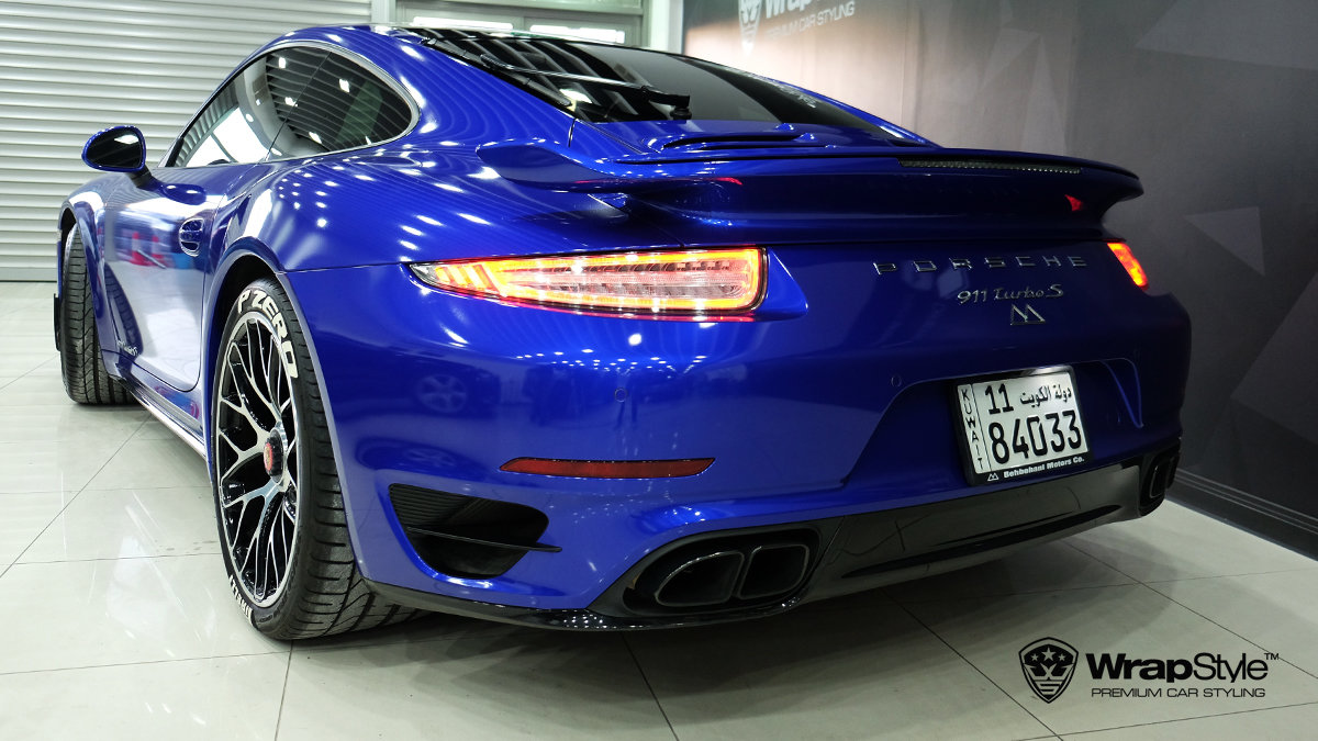 Porsche 911 Turbo S - Blue Metallic wrap - img 1