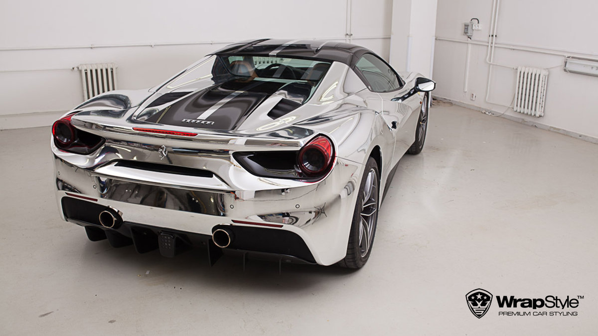 Ferrari 488 - Silver Chrome wrap - img 2