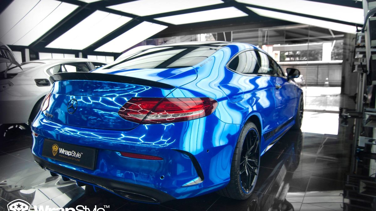 Mercedes Benz C Coupe - Blue Chrome wrap - img 4