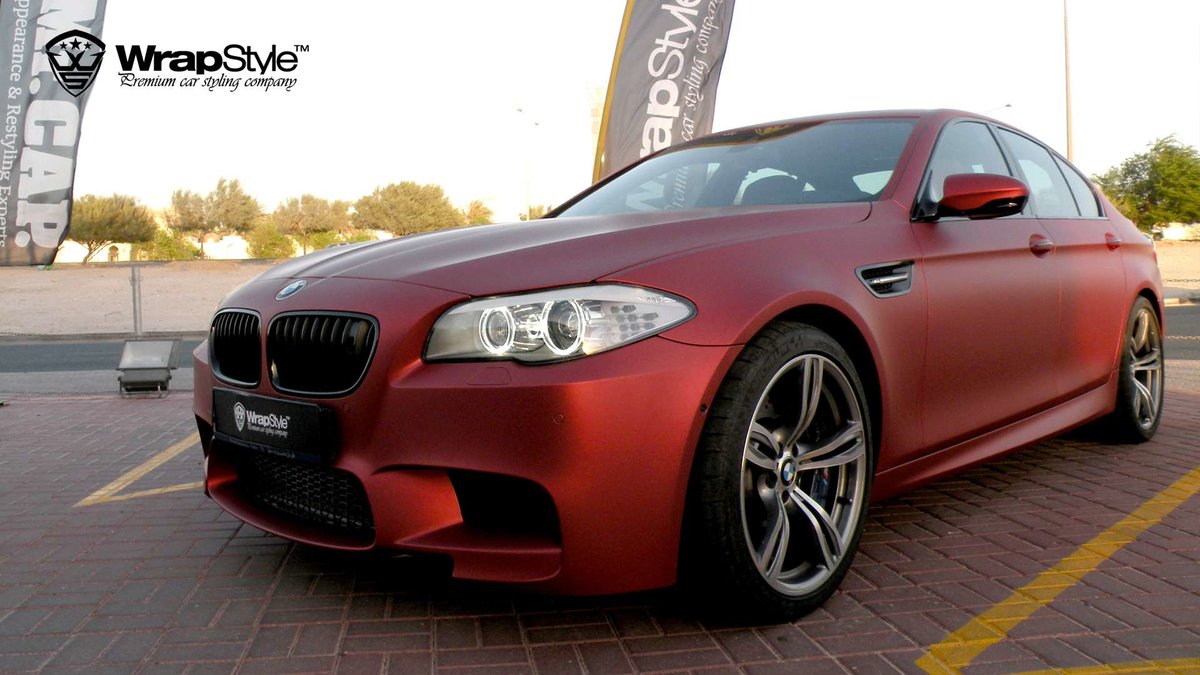BMW M5 - Red Aluminium Satin wrap - img 4
