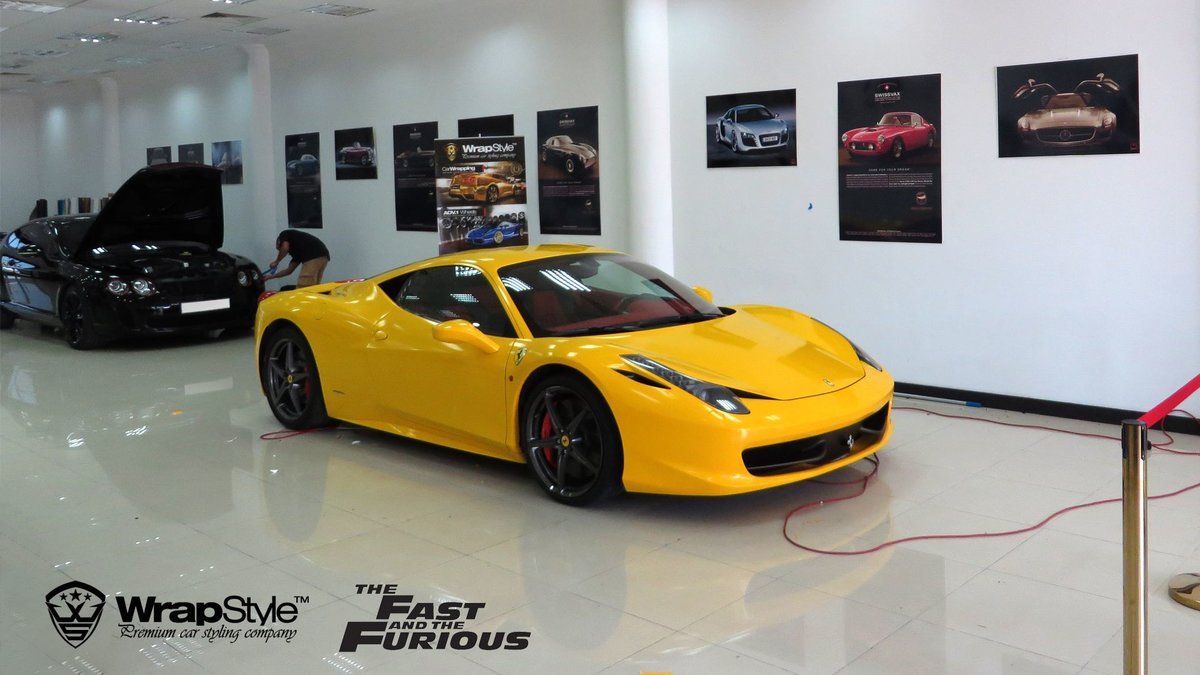 Ferrari 458 - Yellow Gloss wrap - img 1