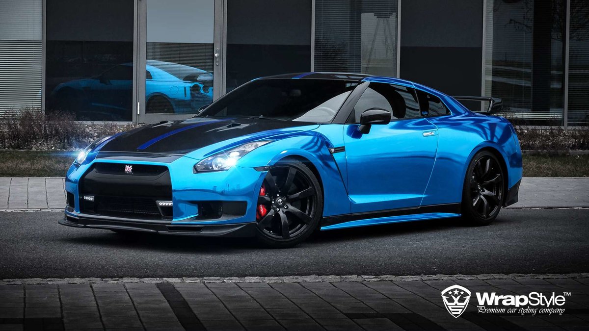 Nissan GTR - Blue Chrome wrap - img 2