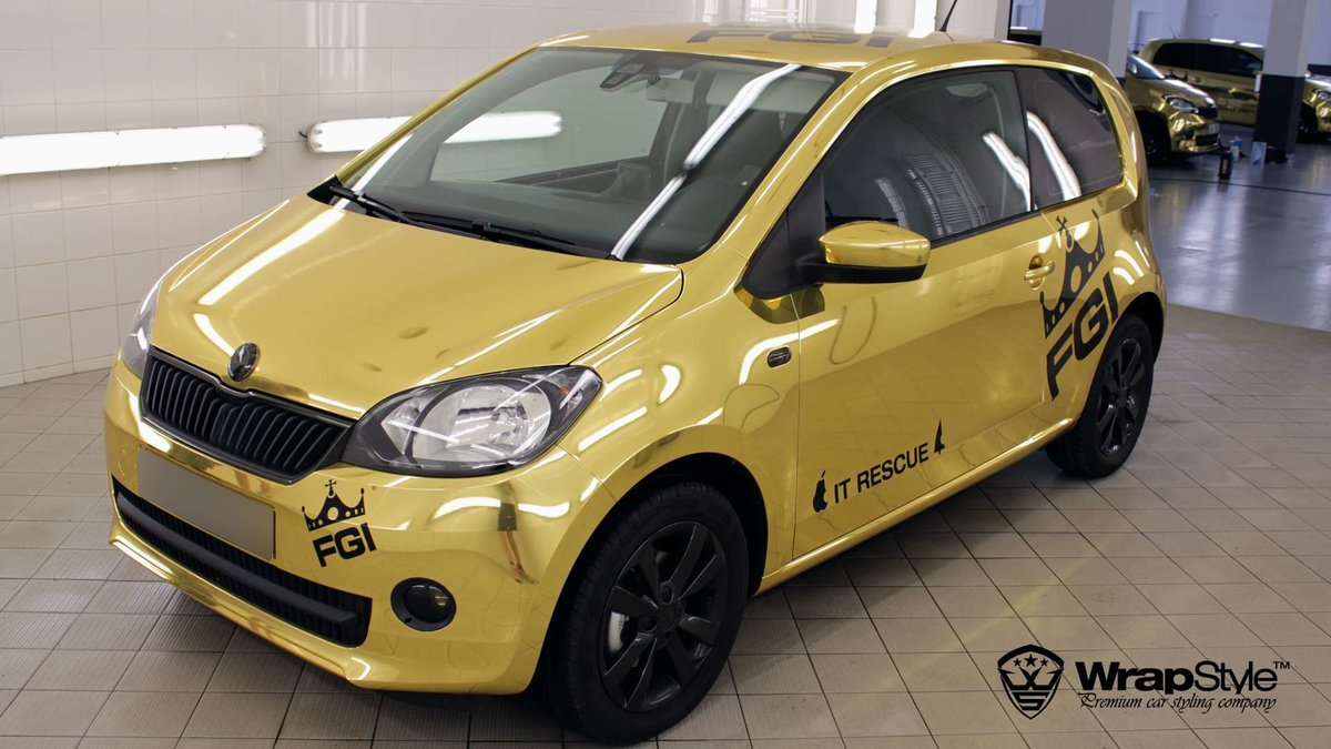 Skoda Citigo - Gold Chrome wrap - img 2