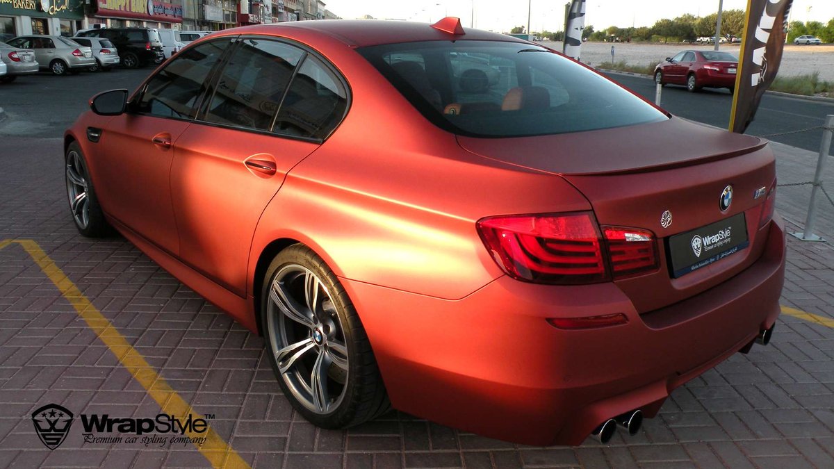 BMW M5 - Red Aluminium Satin wrap - img 3