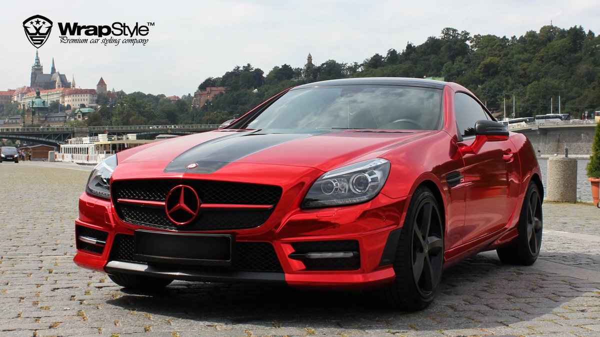 Mercedes SL - Red Chrome wrap - img 1