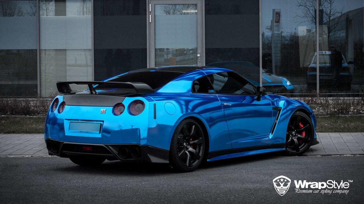 Nissan GTR - Blue Chrome wrap - img 1