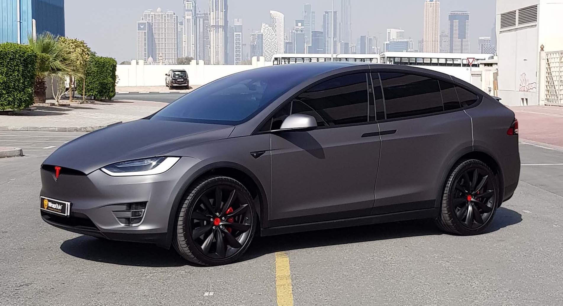 Tesla Model X Grey Matt wrap WrapStyle