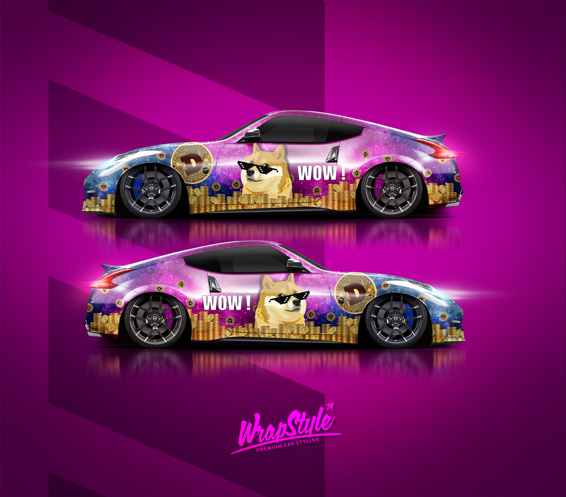 Nissan 370 Z - Dog Coin design | WrapStyle