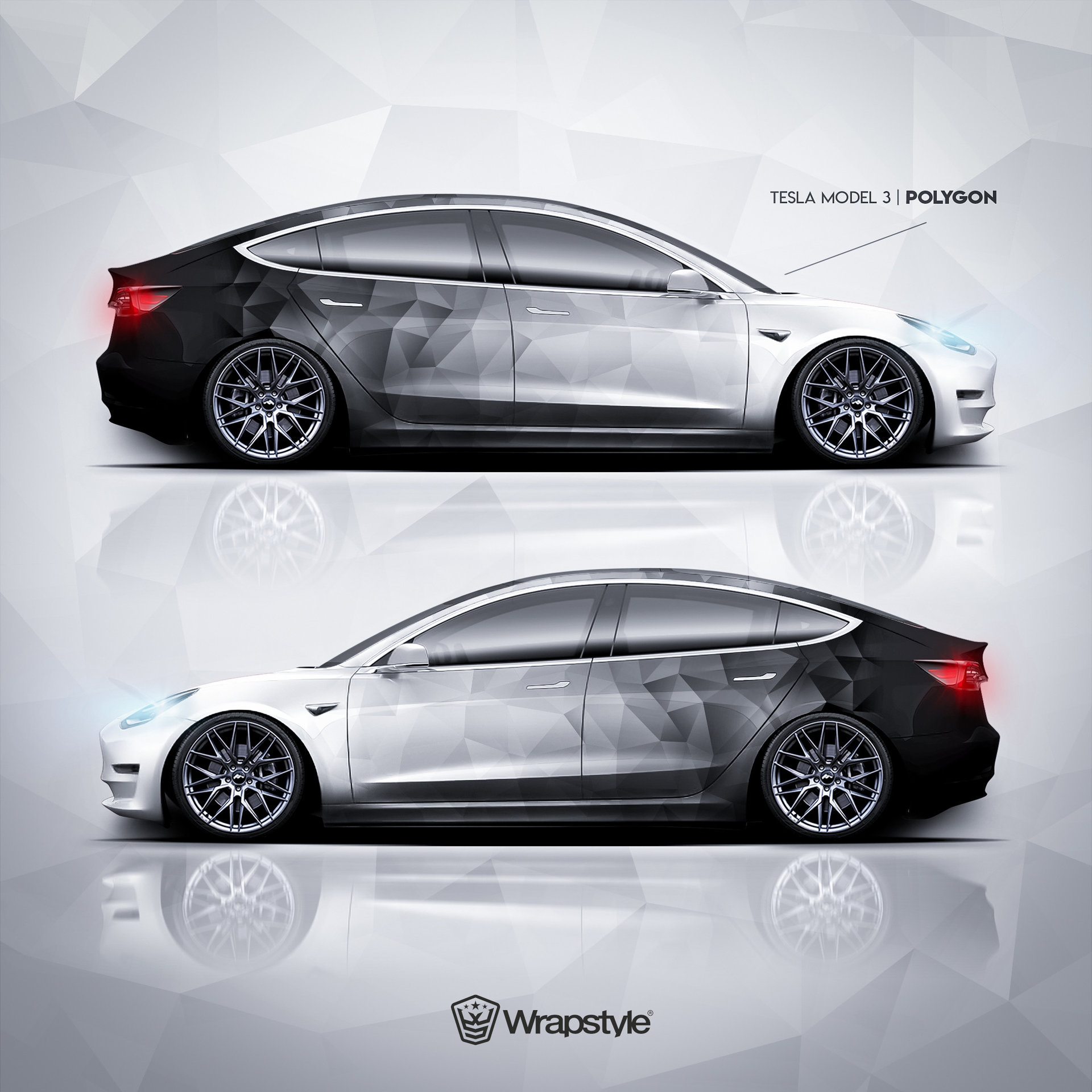 Tesla Model 3 - Polygon Design | WrapStyle
