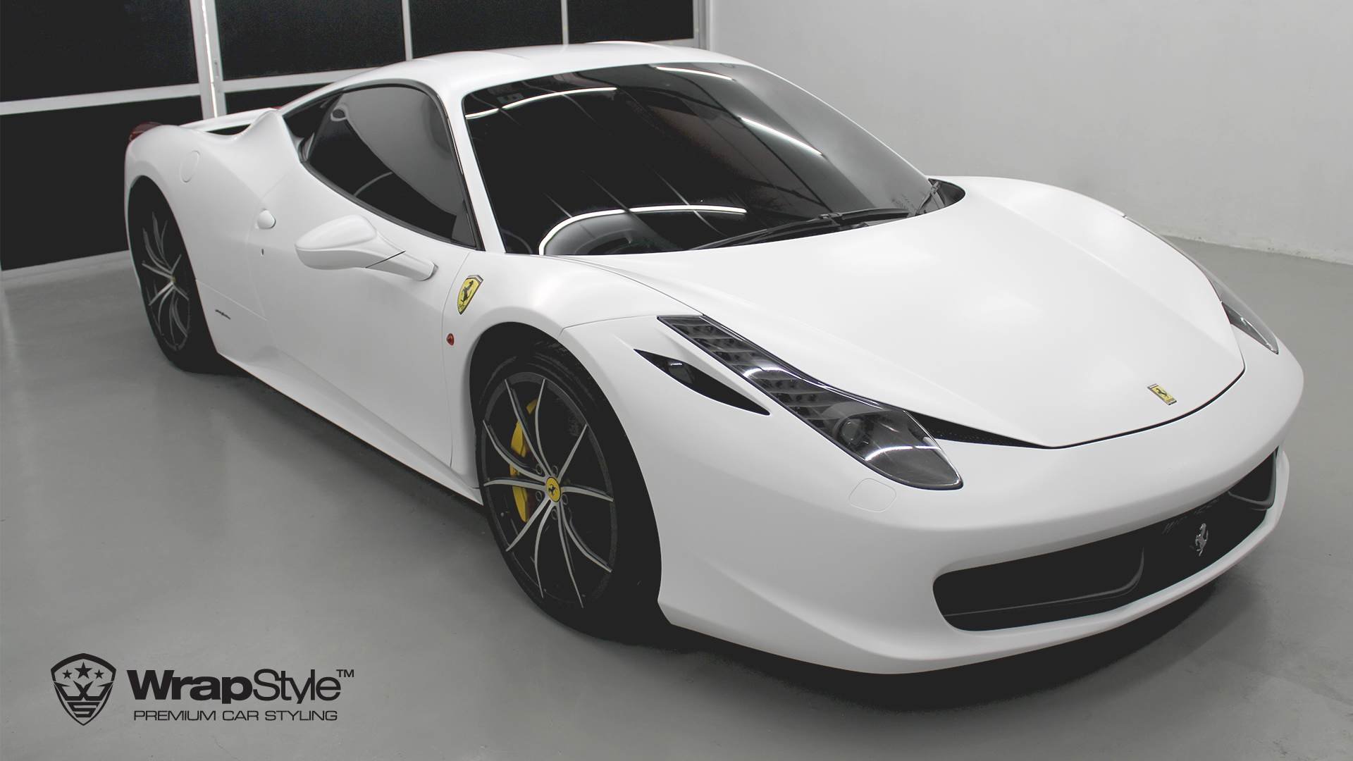 Ferrari 458 Italia Satin White Wrap Wrapstyle