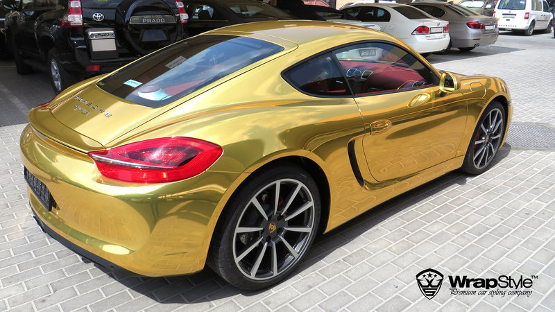 Porsche Cayman S - Gold Chrome wrap - img 2 small