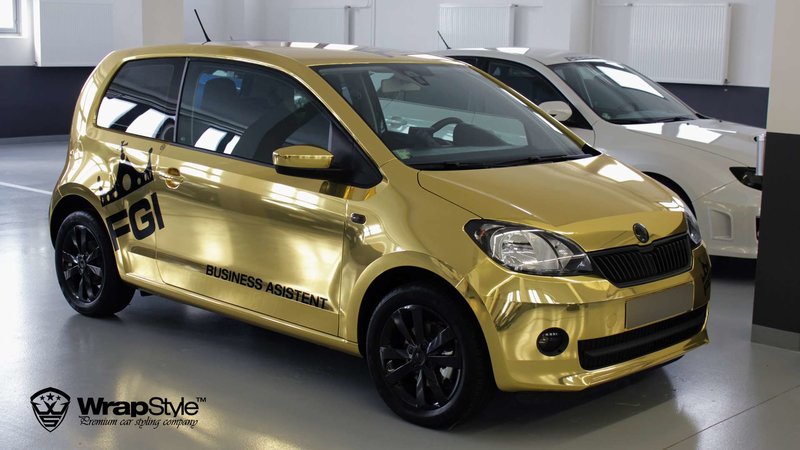 Skoda Citigo - Gold Chrome wrap - cover small