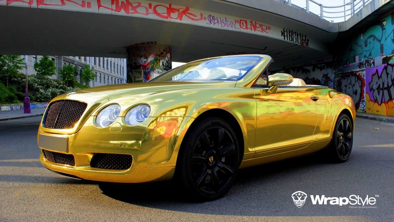 Bentley Continental Convertible - Gold Chrome wrap - cover small
