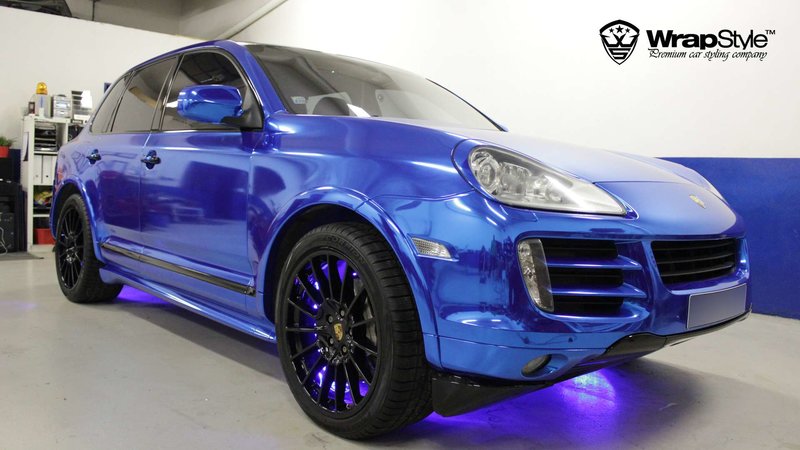 Porsche Cayenne - Blue Chrome wrap - cover small