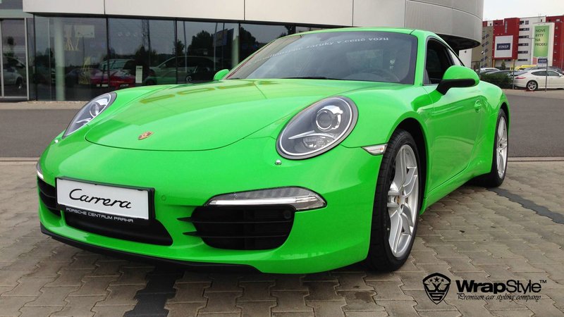 Porsche Carrera - Lime Green Gloss wrap - cover small