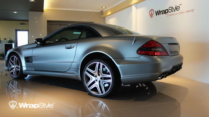 Mercedes SL - Frozen Gray Satin wrap