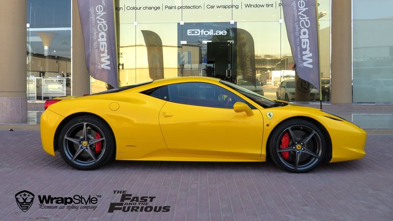 Ferrari 458 - Yellow Gloss wrap