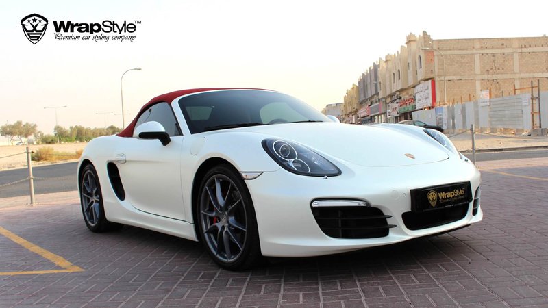 Porsche Boxter - White Pearl Satin wrap
