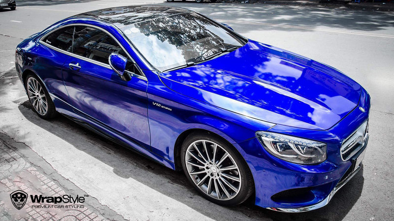 Mercedes S Coupe - Blue Metallic wrap - cover small