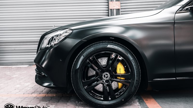 Mercedes S450 - Satin Black wrap - img 2 small