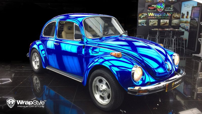 Volkswagen Beetle - Blue Chrome wrap - cover small