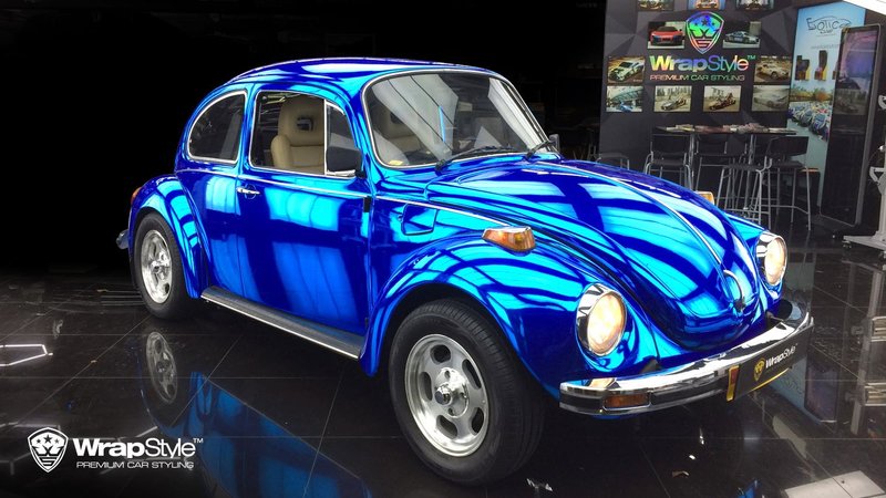 Volkswagen Beetle - Blue Chrome wrap