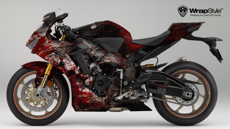 Honda CBR 100 - Skull Piston Blood design