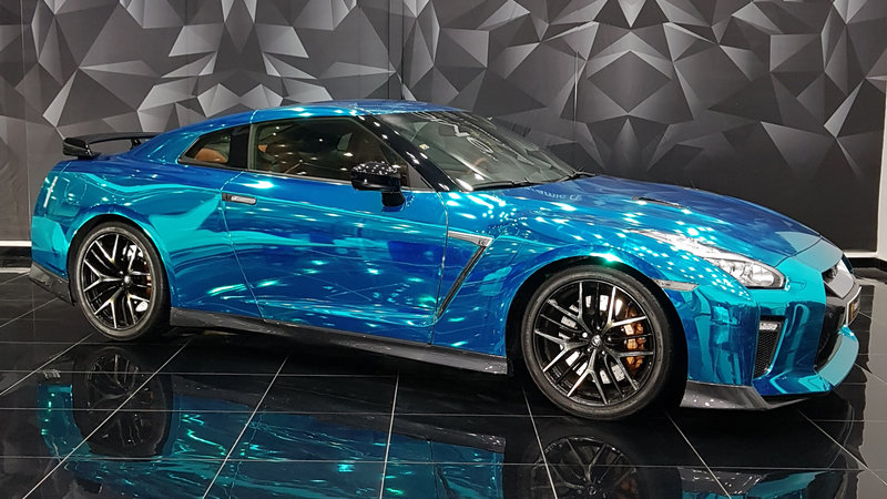 Nissan GTR - Blue Chrome wrap - cover small