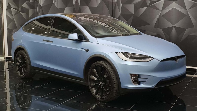 Tesla Model X - Blue Matt wrap - cover small