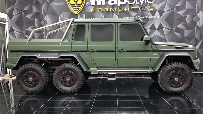 Mercedes G63 6x6 - Green Matt wrap - img 2 small