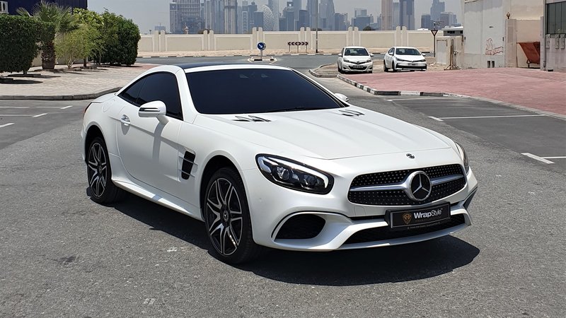 Mercedes S Cabrio - White Satin wrap - img 1 small