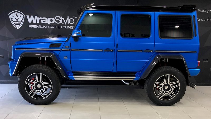 Mercedes G - Blue Satin wrap